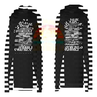 Cool Grandpas Ride Snowmobiles Vintage Snowmobiling Grandpa Long Sleeve T-Shirt | Mazezy