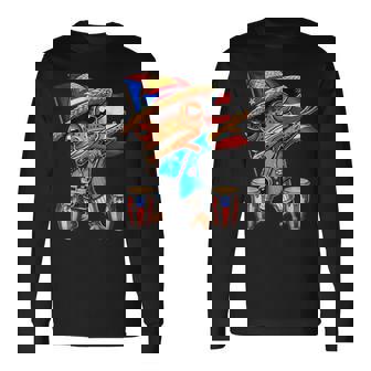 Coqui Dabbing Frog Puerto Rico Taino Boricua Long Sleeve T-Shirt | Seseable FR