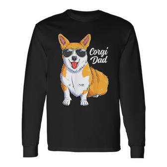 Corgi Dad Pembroke Welsh Corgi Dog Lover Father Long Sleeve T-Shirt - Thegiftio UK