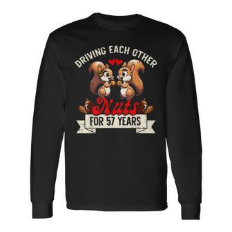Couples Married 57-Year 57Th Wedding Anniversary Long Sleeve T-Shirt - Thegiftio UK