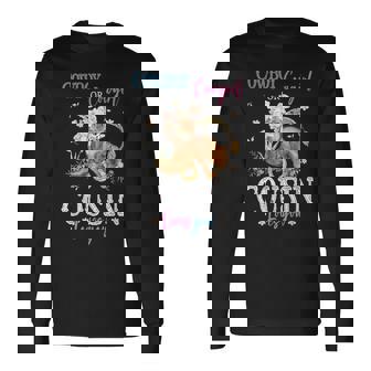 Cowboy Or Cowgirl Gender Reveal Party Announcement Cousin Long Sleeve T-Shirt - Thegiftio