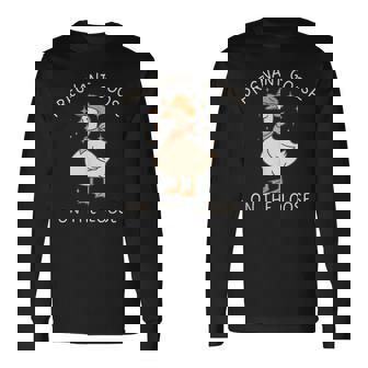 Cowboy Silly Goose Baby Announcement Expecting Pregnancy Long Sleeve T-Shirt - Monsterry