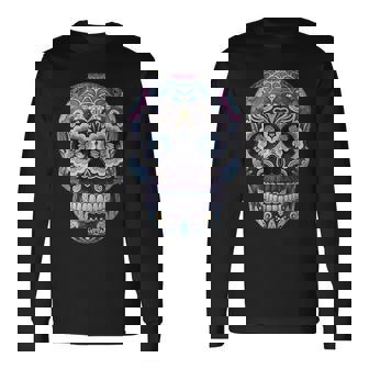 Crâne Enucre Calavera Dia De Los Muertos Jour Des Morts T-shirt à manches longues - Cadeauxyz