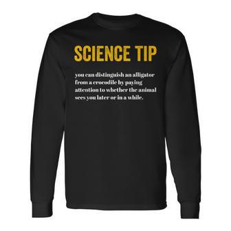 Crocodile Alligator Science Tip Alligator Small Black Long Sleeve T-Shirt - Thegiftio UK