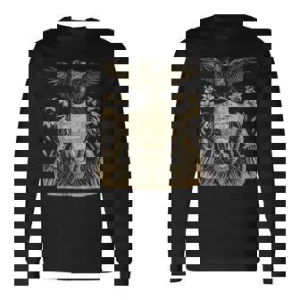 Cuervo Enestidoictorianoin Cabeza Con Calavera Arte Oscuro Gótico Camiseta de manga larga - Regaloses