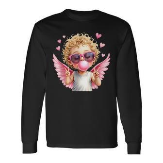 Cupid Amor Engel Liebe Kaugummi Blasealentinstag Herz Langarmshirts - Geschenkecke