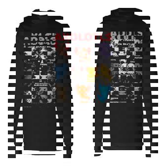 Cute Kawaii Axolotls Of The World Axolotl Types Long Sleeve T-Shirt | Seseable UK