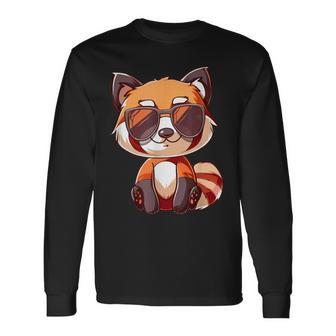 Cute Red Panda Sunglasses Long Sleeve T-Shirt - Thegiftio UK