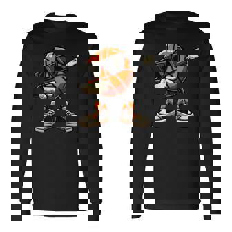 Dabbing Basketball Ball Sunglasses Basketball Long Sleeve T-Shirt - Monsterry
