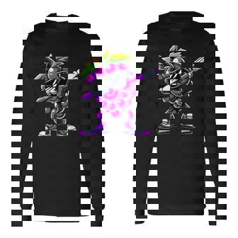 Dabbing Grape With Sunglasses Summer Fruit Long Sleeve T-Shirt | Mazezy