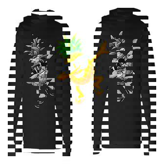Dabbing Pineapple Sunglasses Hawaiian Aloha Beaches Hawaii Long Sleeve T-Shirt | Mazezy