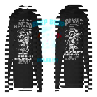 Dabbing Robot Kindergarten Graduation Cap Diploma Boys Kids Long Sleeve T-Shirt | Mazezy