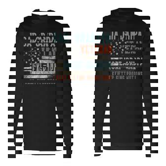 Dad Grandpa Veteran Great Grandpa Usa Flag Papa Father's Day Long Sleeve T-Shirt | Seseable FR