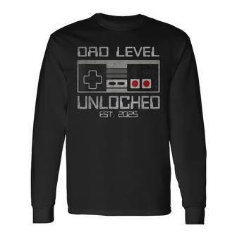 Dad Level Unlocked 2025 I Leveled Up To Soon To Be Gamer Dad Long Sleeve T-Shirt | Mazezy