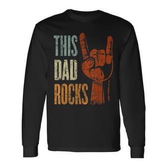 This Dad Rocks Rock N Roll Metal Geschenk Fürater Langarmshirts - Geschenkecke