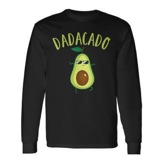 Dadacado Cute Daddy Avocado Pregnant Dad Father Day Long Sleeve T-Shirt - Thegiftio UK