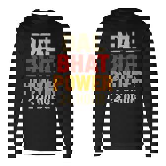 Dal Bhat Power 24 Hour ネパールトレッキングデザイン 長袖Tシャツ - Kawaiitshirt