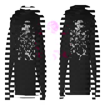 Dancing Skeleton Disco Cowgirl Cowboy Skeleton Long Sleeve T-Shirt | Seseable UK