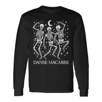 Danse Macabre French Dancing Skeletons Halloween Goth Long Sleeve T-Shirt | Mazezy