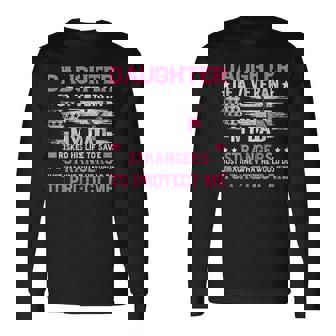 Daughter Of A Veteran Fathers Day Veteran Dad Daughter Long Sleeve T-Shirt | Seseable FR