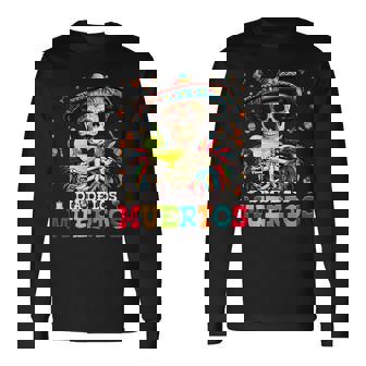 Day The Dead Sugar Skull Skeleton Dia De Los Muertos Long Sleeve T-Shirt | Seseable CA