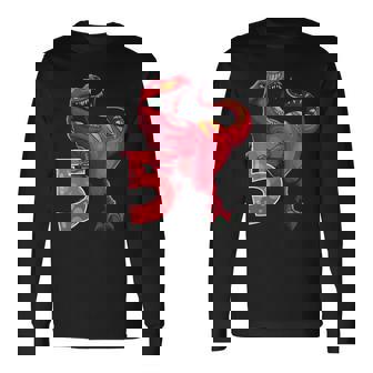 De 5º Cumpleaños Dino T Rex 5 Años Dinosaurio Camiseta de manga larga - Regaloses