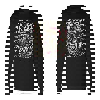 De Navidad Con Calavera Gótica Feliz Navidad Oscuro Holiday Camiseta de manga larga - Regaloses