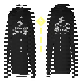 Deer Headlights With Road Markings Couples Costume Halloween Long Sleeve T-Shirt | Mazezy