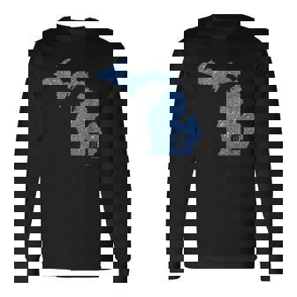 Detroit Michigan Shirt Motor City D Mitten T-Shirt Long Sleeve T-Shirt | Mazezy