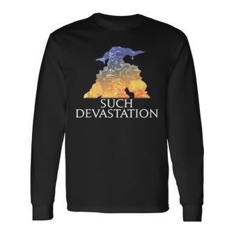 Such Devastation Mmorpg Memes Long Sleeve T-Shirt - Thegiftio UK