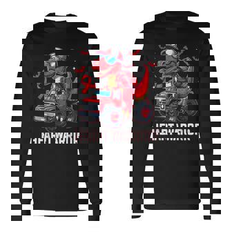 Dino Trex Boys Toddler Heart Warrior Heart Disease Awareness Long Sleeve T-Shirt - Monsterry