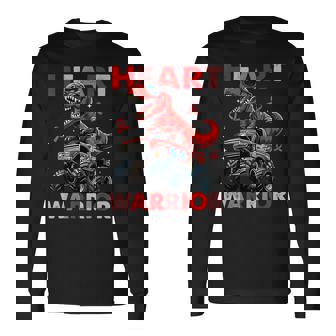 Dino Trex Boys Toddler Heart Warrior Heart Disease Awareness Long Sleeve T-Shirt | Seseable FR