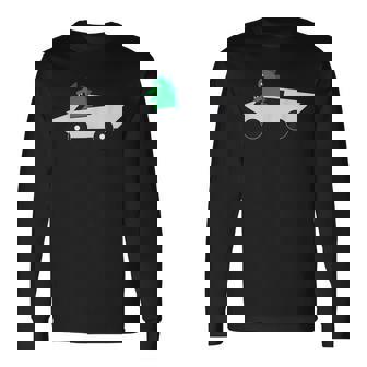 Dinosaur Driving Futuristic Electric Truck Long Sleeve T-Shirt | Mazezy