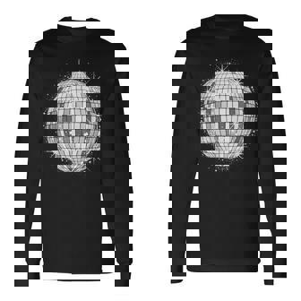 Disco Ball Party Print Long Sleeve T-Shirt - Thegiftio