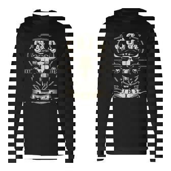 Distressed Cojo Name & Bull-Skull Retro Country Music Outlaw Long Sleeve T-Shirt - Thegiftio