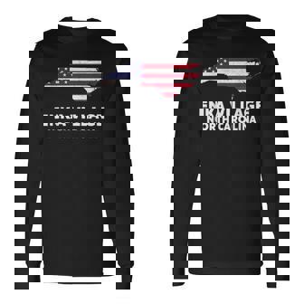 Distressed Patriotic USA Flag Enka Village North Carolina Long Sleeve T-Shirt | Mazezy