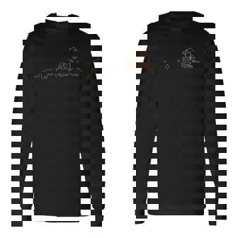 Divertente Chitarra Acusticaintage Con Battito Cardiaco Amante Del Chitarrista Maglietta a maniche lunghe - Novitaregali