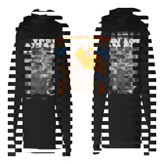 Divertente Urlando Hyrax Autismo Meme Fuoco Autistico Hyrax Awawa Maglietta a maniche lunghe - Novitaregali