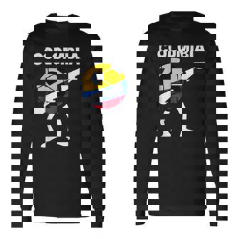 Divertida De Fútbol De Colombia Con Bandera De Fútbol Camiseta de manga larga - Regaloses