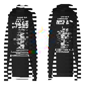 Divertido Unicornio Para Entrenamiento Gimnasio Fitness Levantamiento De Pesas Lindo Unicornio Camiseta de manga larga - Regaloses