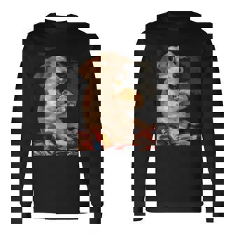 Dog Chill With Taco Vintage Dog Taco Whimsical Long Sleeve T-Shirt - Monsterry