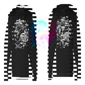 Dolphin Colorful Sea Ocean Animal Dolphin Long Sleeve T-Shirt | Mazezy