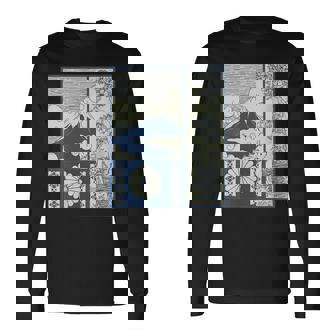 Donna Illustrazione Intile Fumetto Giapponese Di Una Montagna Con Collo A Maglietta a maniche lunghe - Novitaregali