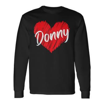 Donny Personalized Name I Love Donny Heart Vintage Long Sleeve T-Shirt - Thegiftio