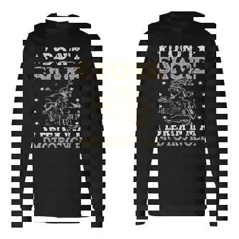 I Don't Snore I Dream I'm A Motorcycle Rider Enthusiast Long Sleeve T-Shirt | Mazezy