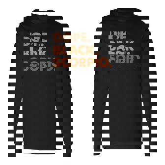 Dope Black Scorpio Melanin African Zodiac Scorpio Long Sleeve T-Shirt | Seseable FR