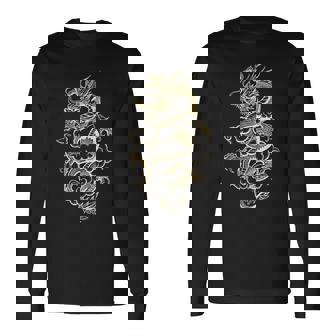 Dragon Asiatique Jaune Et Blanc Cadeau Dragons Believer T-shirt à manches longues - Cadeauxyz