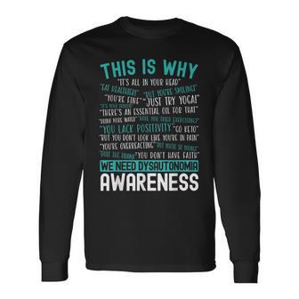 Dysautonomia Awareness Chronic Illness Dysautonomia Fighter Long Sleeve T-Shirt - Thegiftio UK