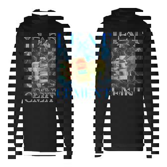 I Eat Cement Cat Meme Internet Memes Memes Gen-Z Long Sleeve T-Shirt | Seseable CA