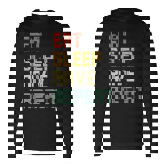 Eatleep Rave Repeat Edm テクノ 長袖Tシャツ - Kawaiitshirt